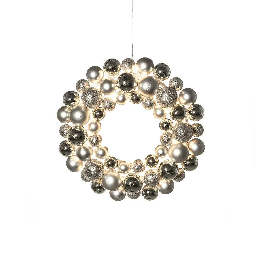 Konstsmide 3783-303 Julkrans 40 cm, silver, varmvita