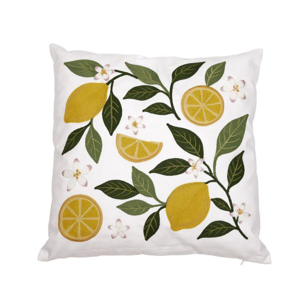 Kuddfodral Citron Gul, 48x48cm - Bild 2