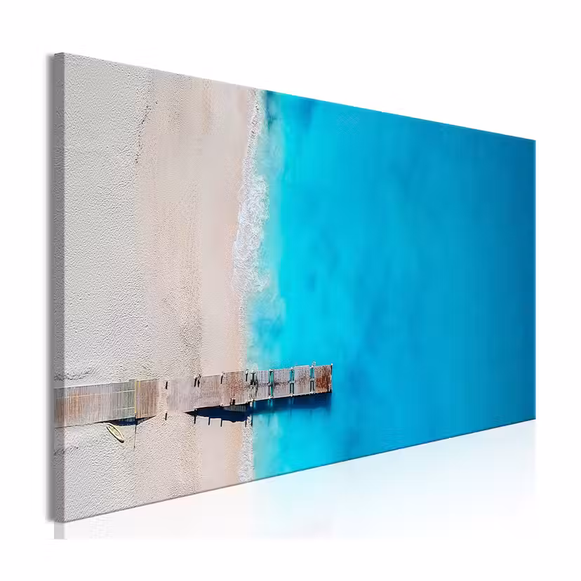 Tavla Arkiio Sea And Wooden Bridge Blue 150x50 cm
