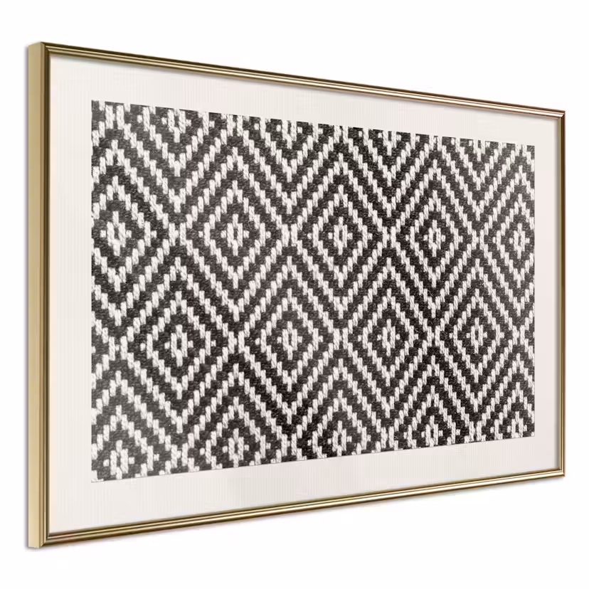Poster Artgeist Affisch Kitchen Towel Guld ram med passepartout, 60x40 cm