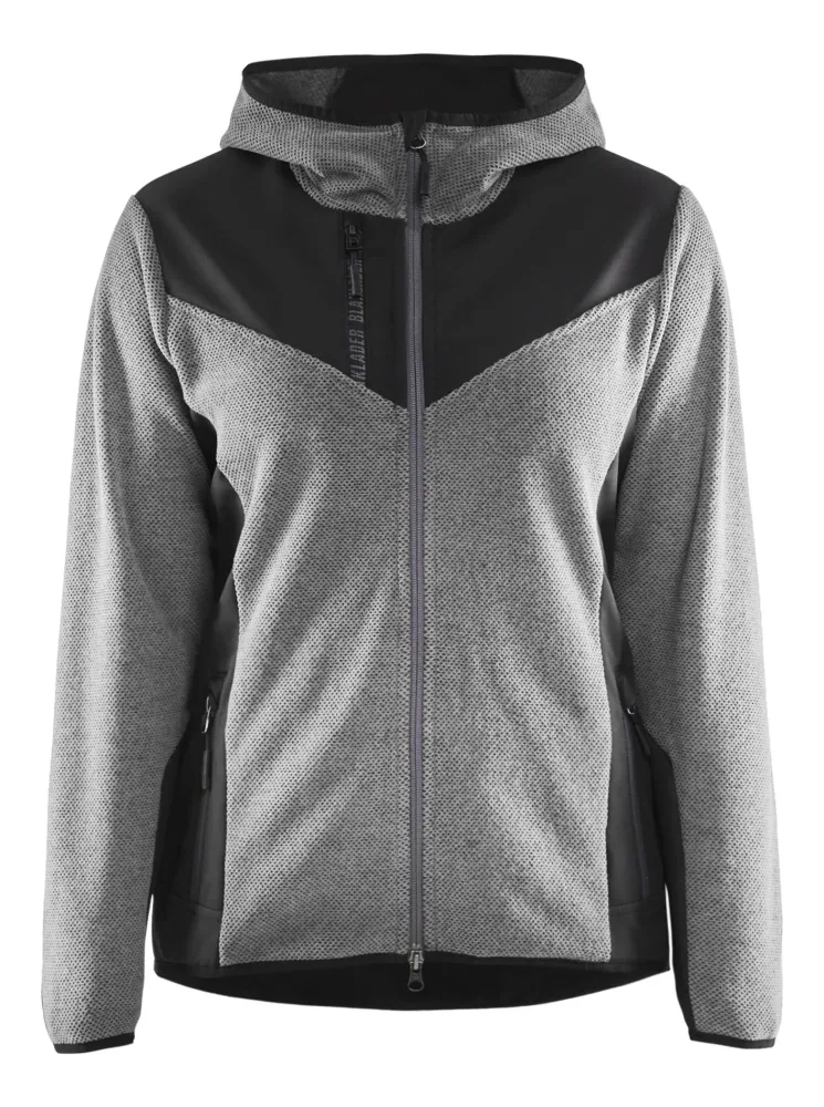 Blåkläder 594125369099M Jacka stickad, dam, gråmelerad/svart Stl M