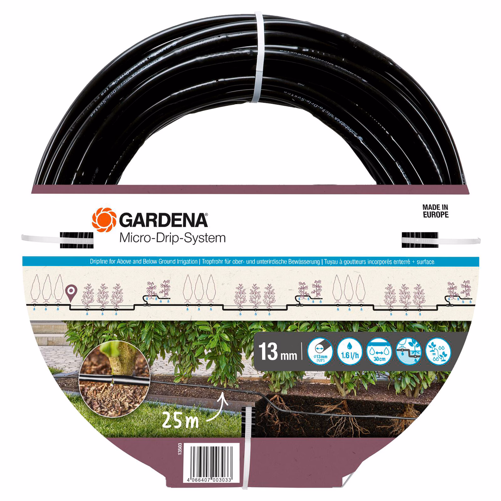 Kjøp Gardena Dryppslange 1,6 l/h, for over- og underjord, 25 m