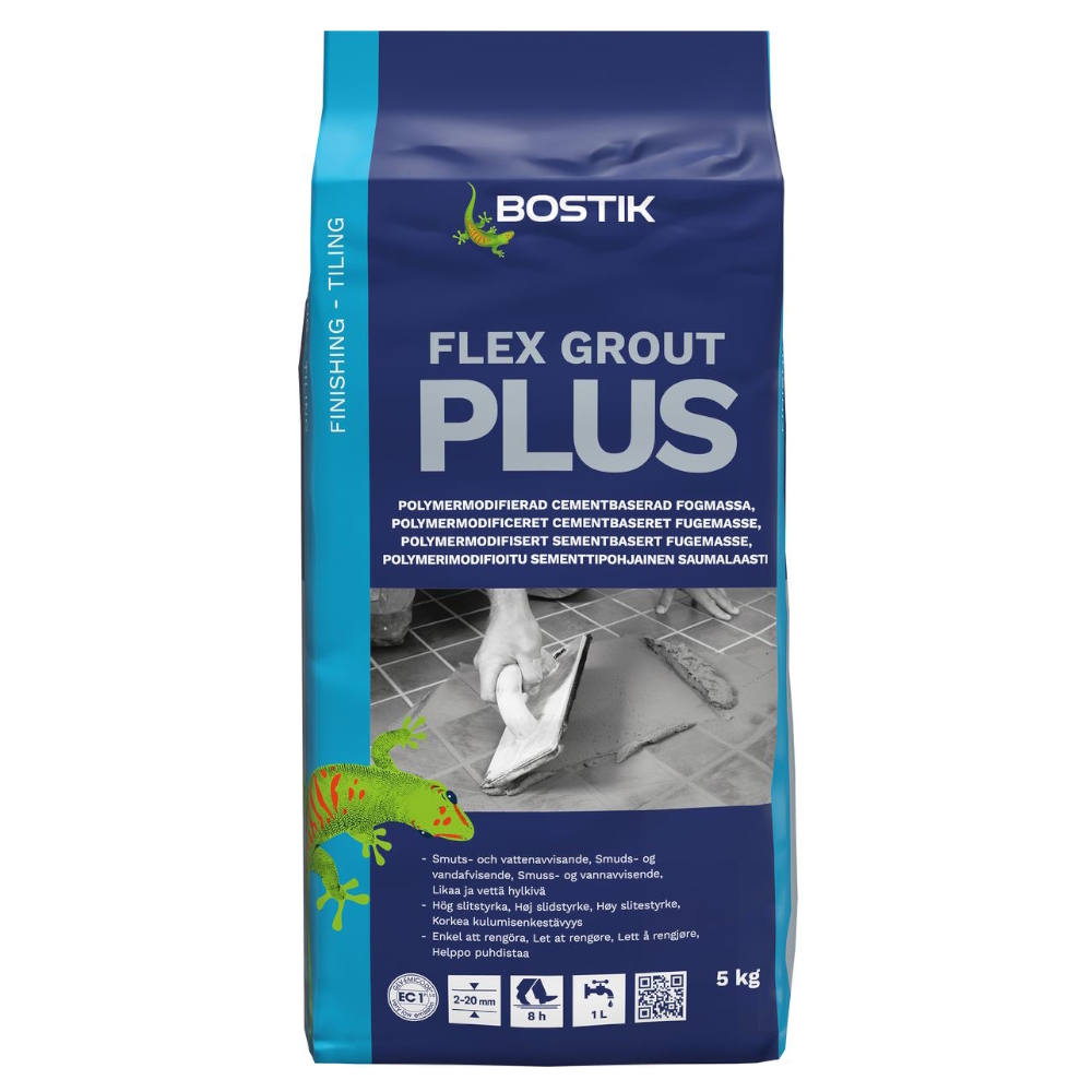 Kakelfog Flex Grout Plus 5kg Cementgrå Bostik