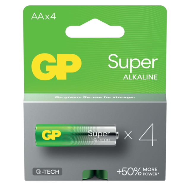 BATTERI GP SUPER AA/LR6 4ST