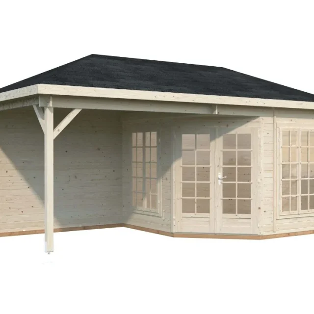 Palmako Melanie Lusthus 15,6 m²/inv. 7,0+8,1 m², med 28 mm vägg,, obehandlad