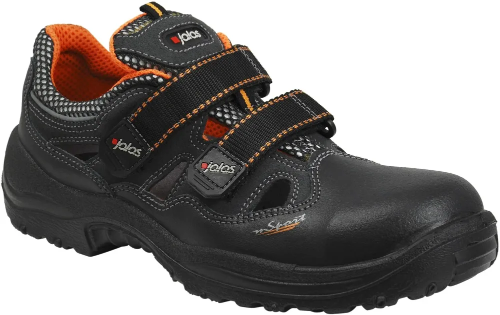 Jalas 3400A Monza Sport Skyddssandal S1, aluminiumhätta, svart/röd 47