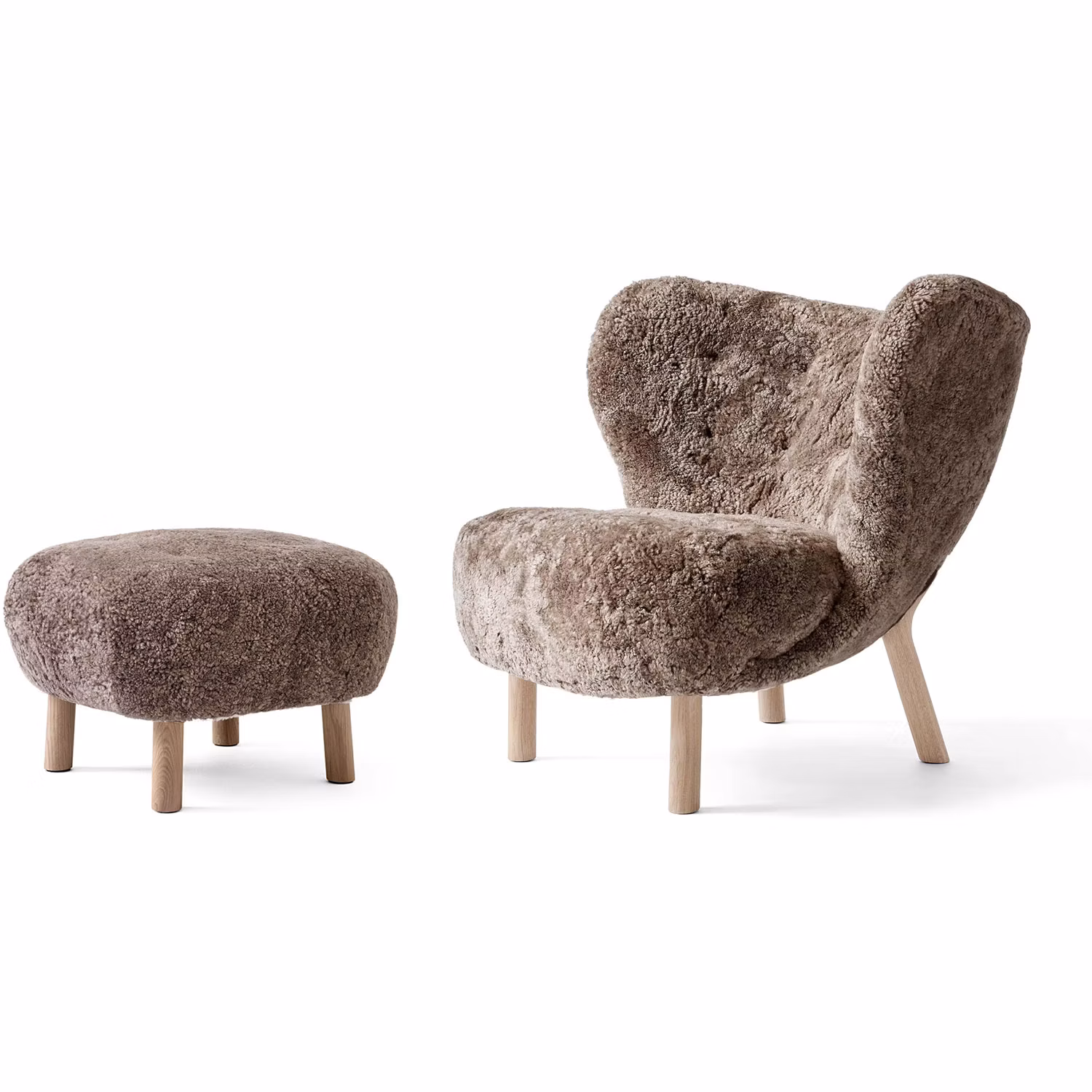 Little Petra VB1 Loungestol Set, Fårskinn Sahara / Oljad Ek