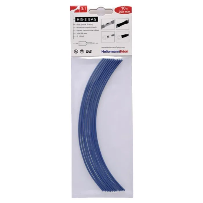 Hellermann Tyton HIS-3 Bag 1,5/0,5 Krympslang 1,5/0,5 x 200 mm, 10-pack Transparent - Bild 2