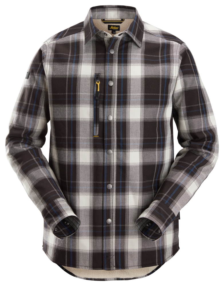 SKJORTA SNICKERS WORKWEAR 8522 SVART/VIT XL, FODRAD