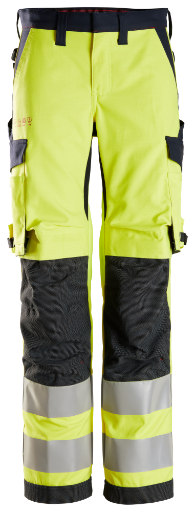 ARBETSBYXA SNICKERS WORKWEAR DAM KL2 PW, GUL/MARINBLÅ STL 76