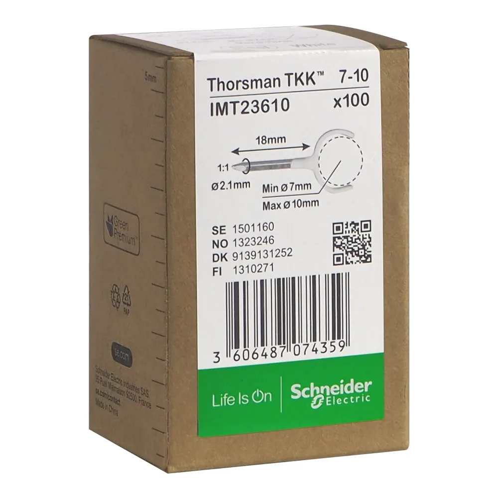 Schneider Electric IMT23612 Klammer spik, 100-pack, rund kabel 7-10, 2,1x40 mm - Bild 2