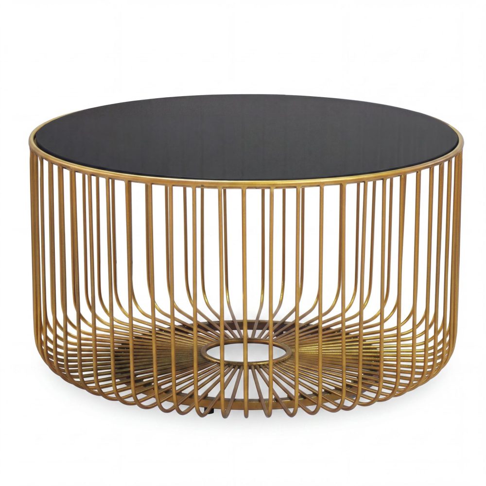Helora Runt soffbord 60 cm i glas och metall