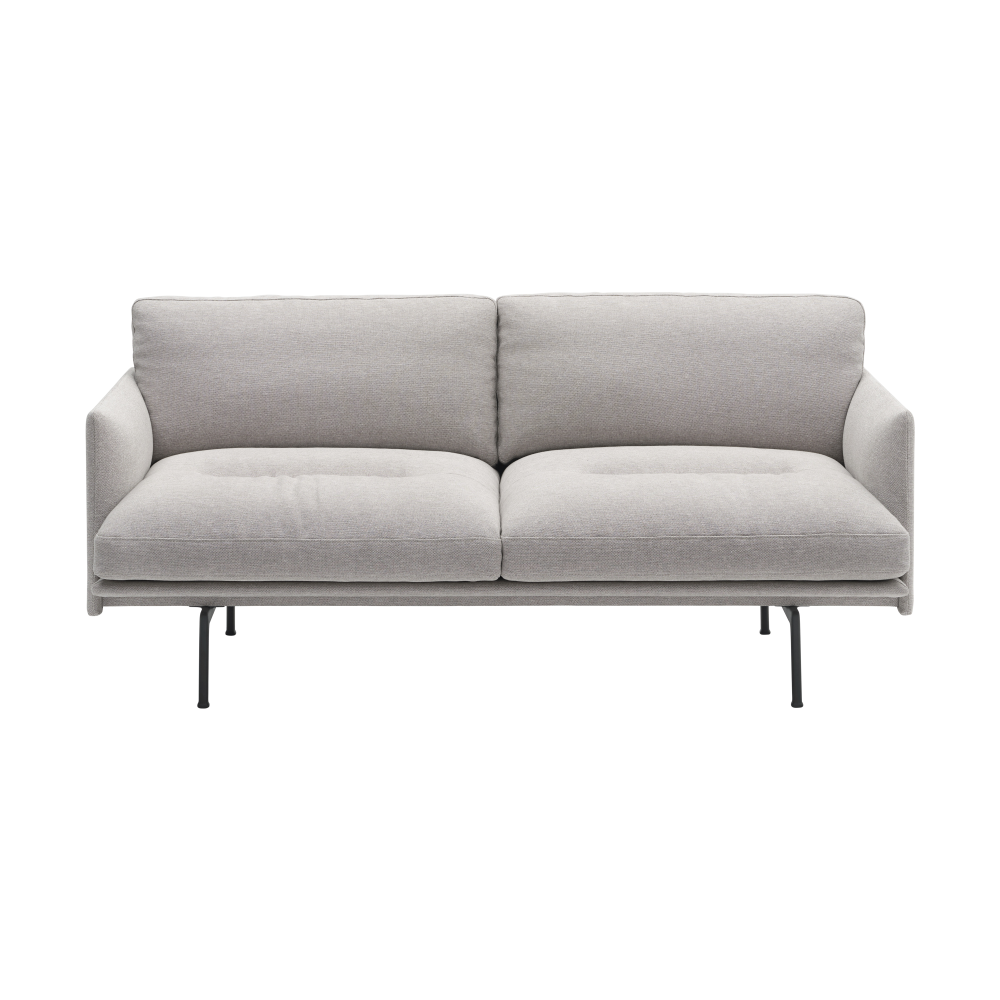 Outline Soft soffa, Clay 12-svarta ben, 2-sits