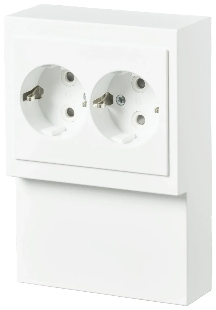 ABB 402EL-884 Vägguttag 2-vägs, vit, jordad