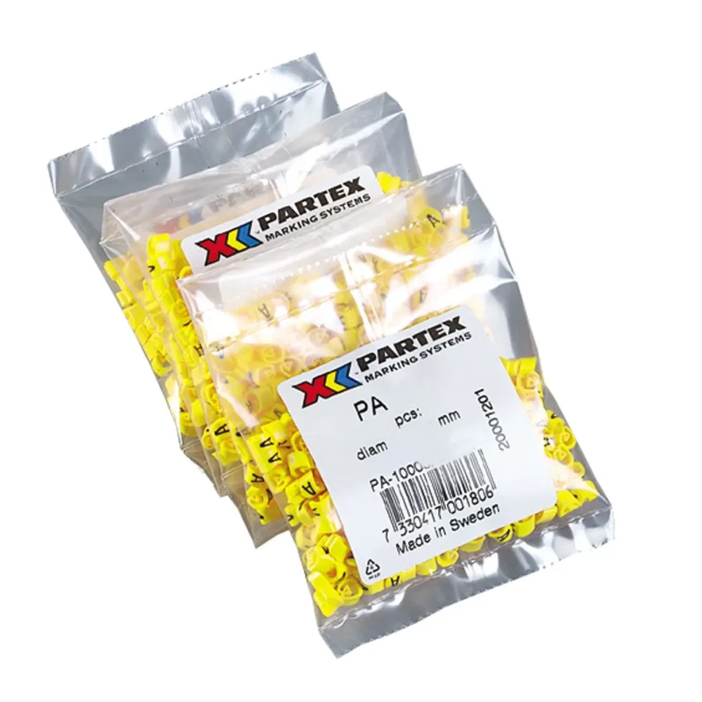 Partex PA1401/+ Kabelmärkning +/-, Ø2,5 mm, 200-pack +