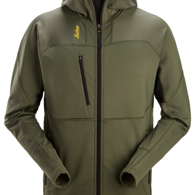 FLEECETRÖJA SNICKERS WORKWEAR GRÖN FZTmBODY L, KHAKIGRÖN/SVART