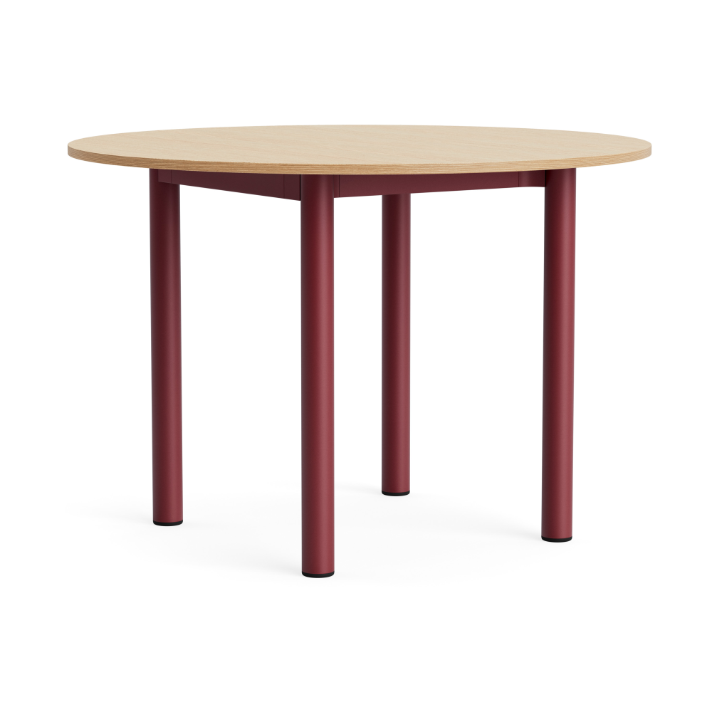 Annex Round matbord, Lackerad ek-barn red aluminium, Ø110 cm