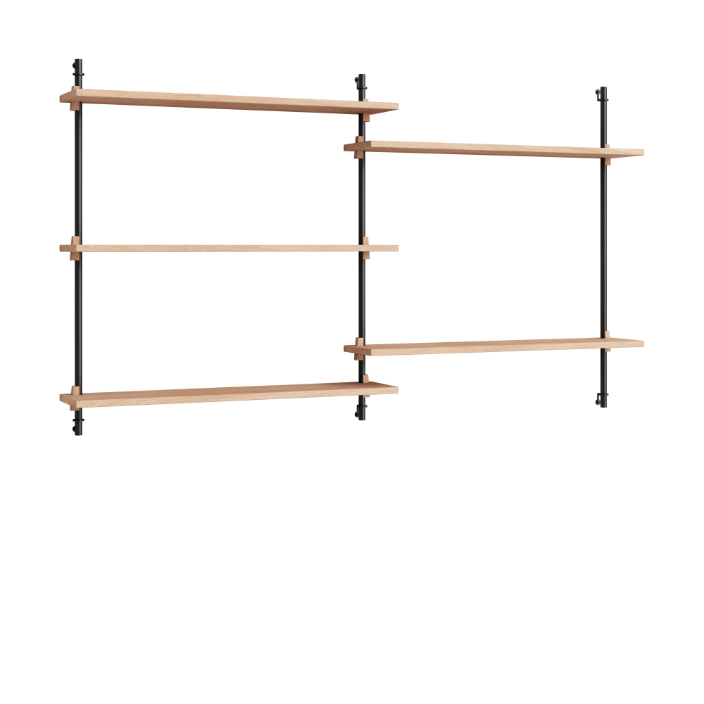 Moebe wall shelving ws.85.2.B, Ek-svart