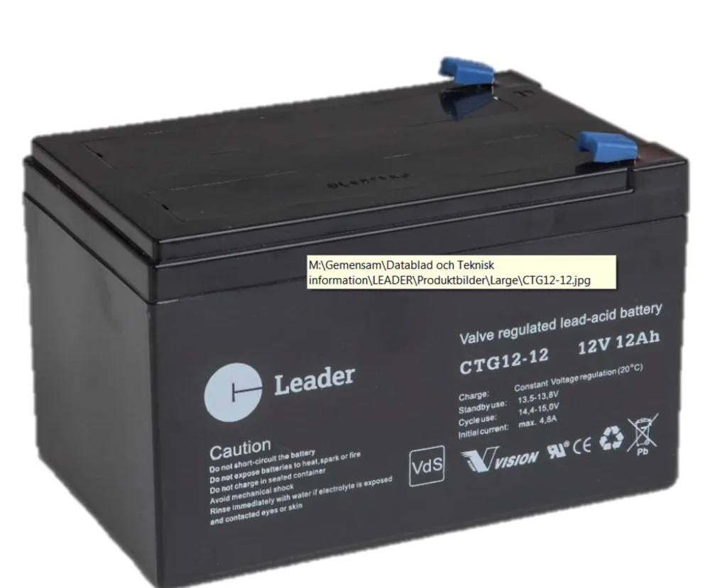 Leader CTG2.3-12 Blybatteri Leader 12V 178x35x67 mm, 2,3Ah - Bild 2