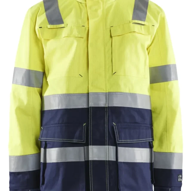 Blåkläder 446715143389L Vinterparka varsel, gul/marinblå, flamskydd L