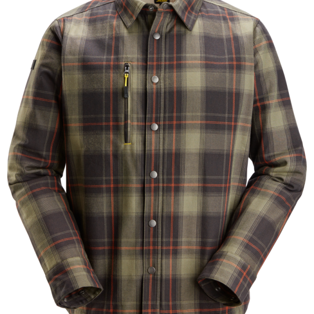 SKJORTA SNICKERS WORKWEAR FODRAD AW KHAKI, GRÖN/SVART STL 3XL