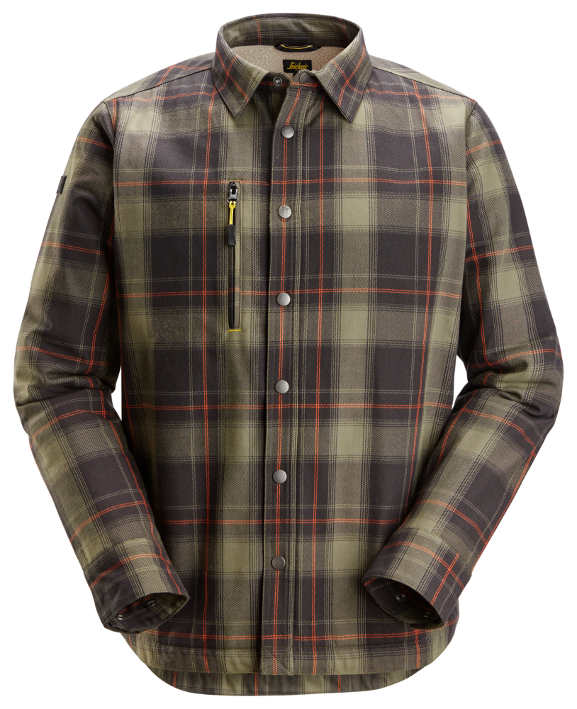 SKJORTA SNICKERS WORKWEAR FODRAD AW KHAKI, GRÖN/SVART STL 3XL