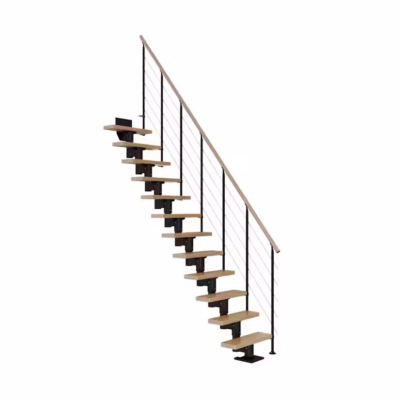 Spartrappa Dolle Dublin Ek Steg Rak Style6 Räcke Svart, LxB: 2380x610 mm