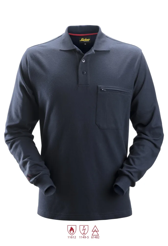 Snickers Workwear 2660 ProtecWork Pikétröja marinblå, långärmad M