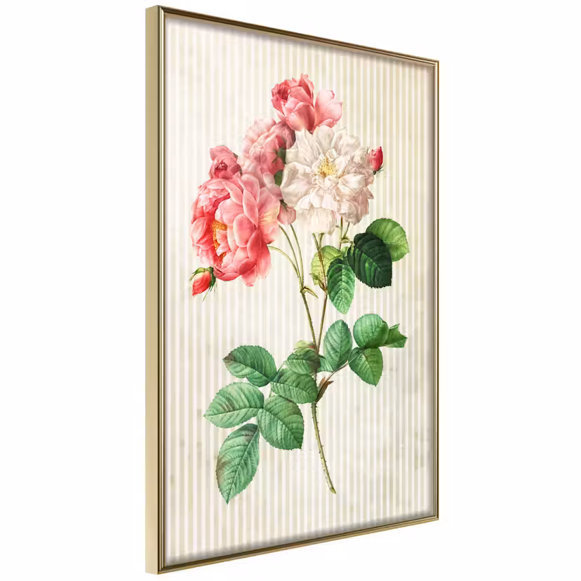 Poster Artgeist Affisch Heavenly Rose Guld ram, 40x60 cm
