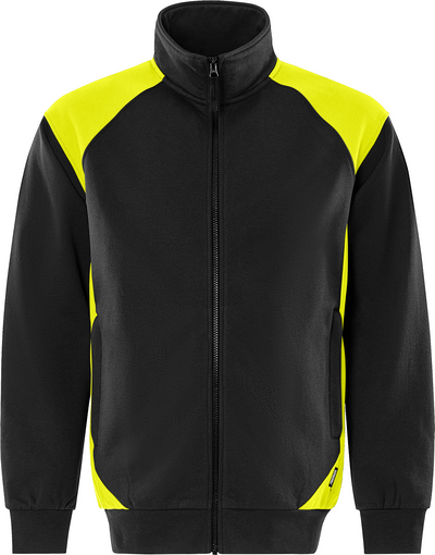 JACKA 7248 GSM SWEATSHIRT SVART/HIVIS GUL STL 2XL