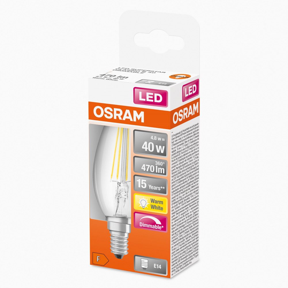 Kjøp Osram LED-lampe krone, ferdig, dimbar, E14, 4,8 W