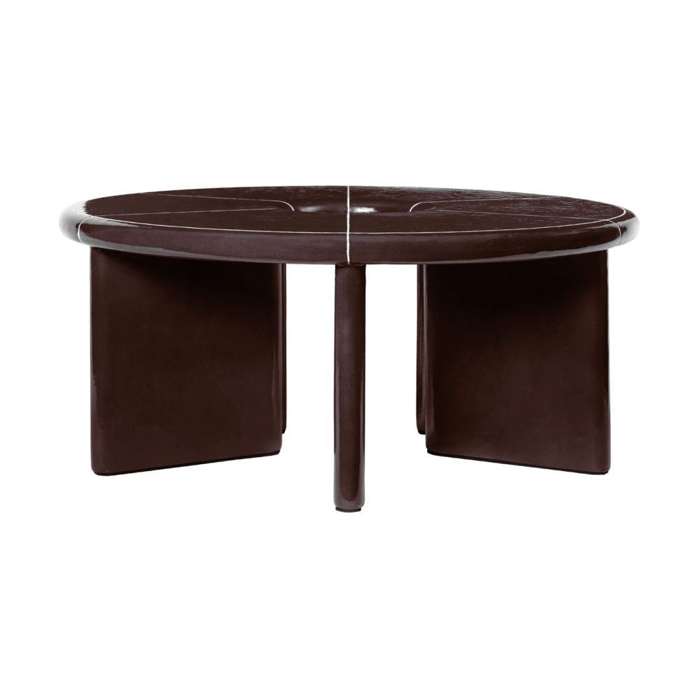 Deya soffbord Ø80x32 cm, Chestnut brown