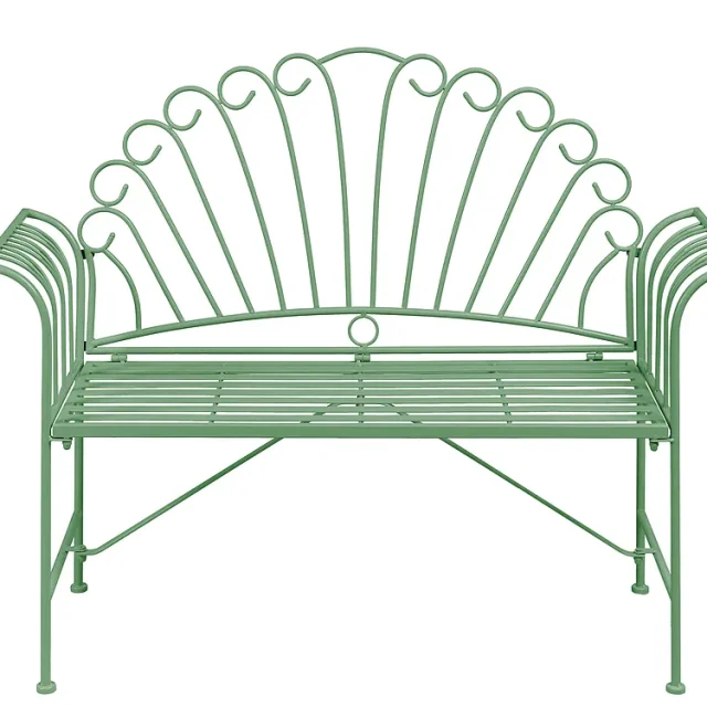 Trädgårdsbänk CAVINIA 125 cm Metall Grön