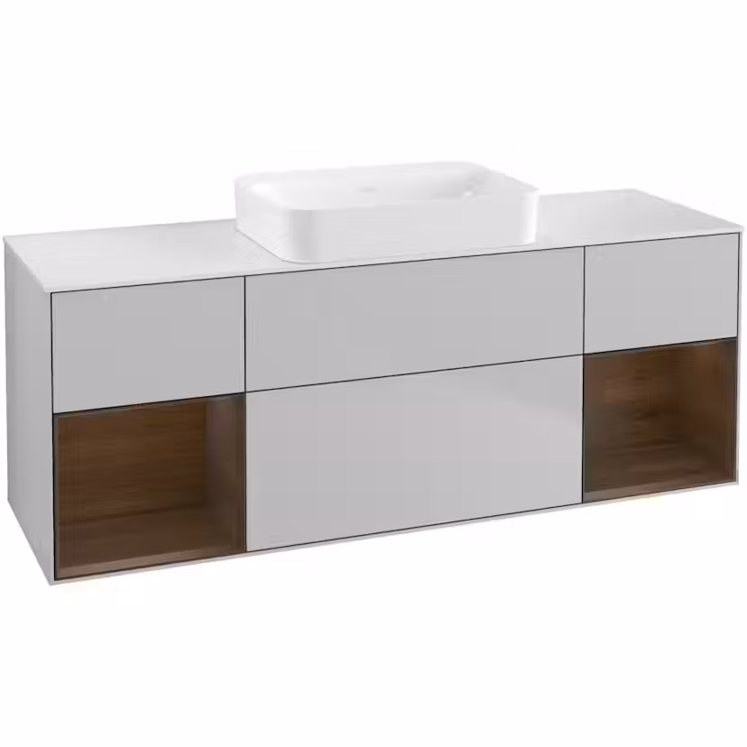 Tvättställsskåp Villeroy & Boch Finion med Två Hyllor och Bänkskiva för Fristående Tvättställ