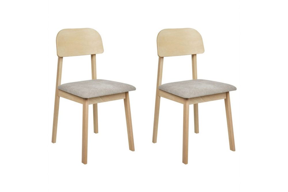 Matsalsstol Scandia set om 2 Ljus Trä-Beige