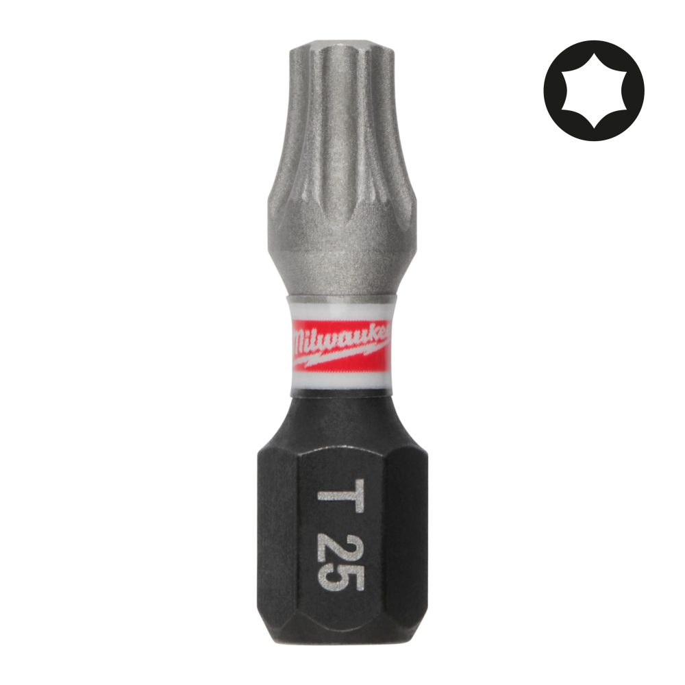 Kjøp Milwaukee Bits Shockwave TX25, 25 mm, 3-pakning