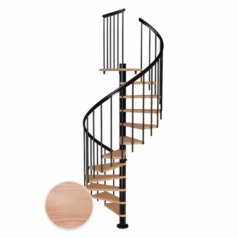 Spiraltrappa Dolle Montréal Ek Multiplex Classic 3 Svart, D: 1200 mm, 13+1 steg