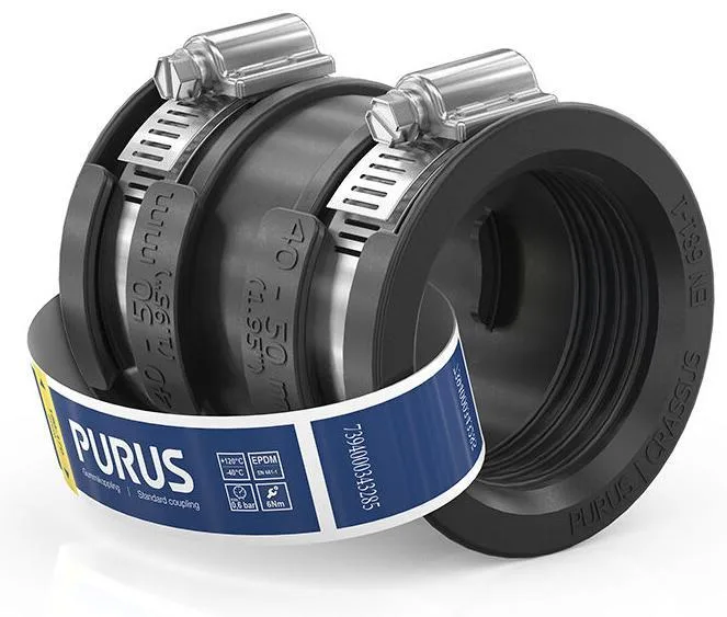 Purus 3032539 Gumminippel svart, med slangklämmor