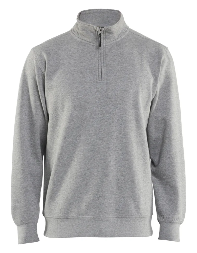 Blåkläder 336511579000XL Tröja gråmelerad, halvzip XL - Bild 2