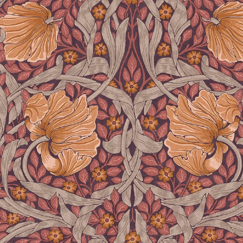 William Morris At Home Pimpernel Plum 124239 Lila Tapet | Stuvbutiken