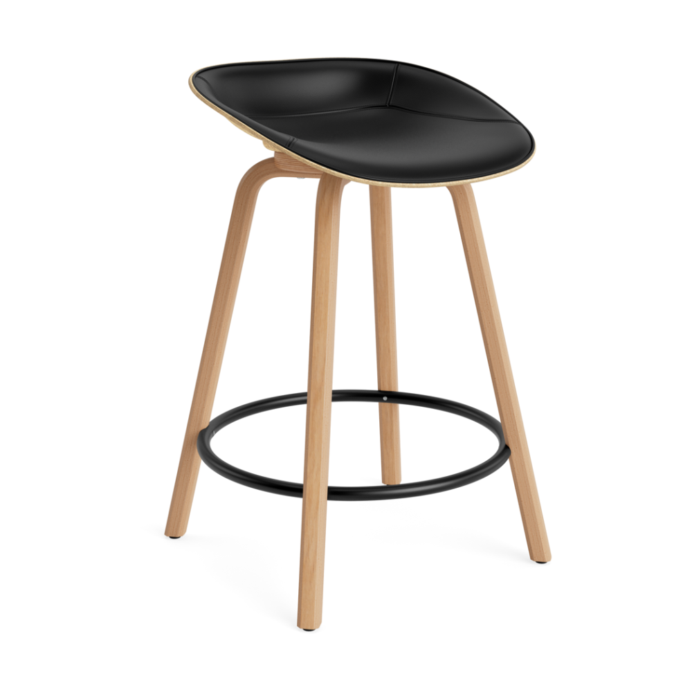 Mat Barstool barpall framsideklädd 65 cm, Ultra 41599-hemp-beech-black steel