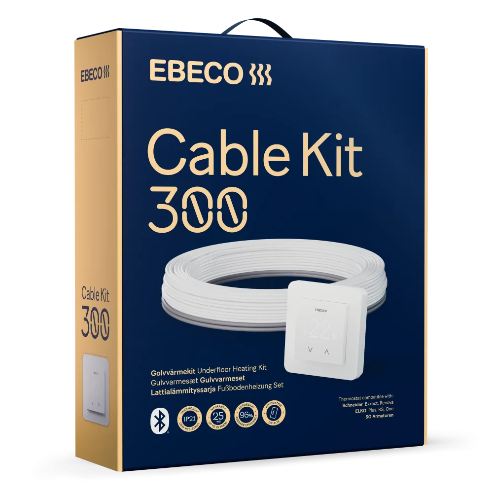 Ebeco Cable Kit 300 Golvvärmekit med värmekabel och termostat 107 m, 1180 W - Bild 2