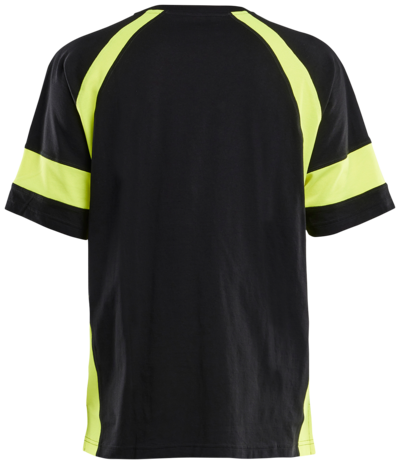 T-SHIRT BLÅKLÄDER MED VARSEL, SVART/VARSELGUL 6XL