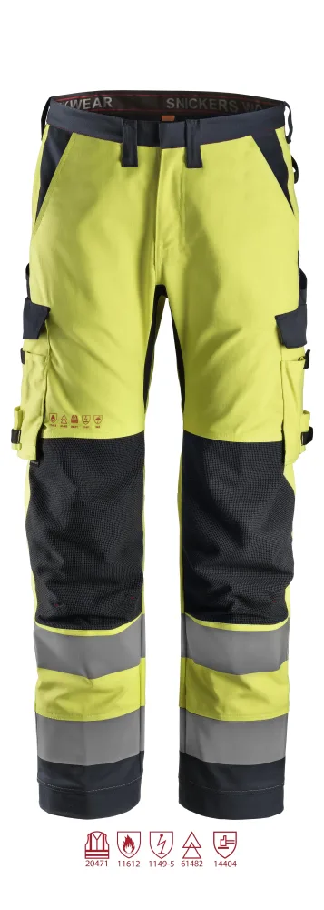 Snickers Workwear 6361 ProtecWork Arbetsbyxa varsel, gul 162