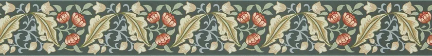Morris & Co - Bluebell & Peony Border Bayleaf Manilla