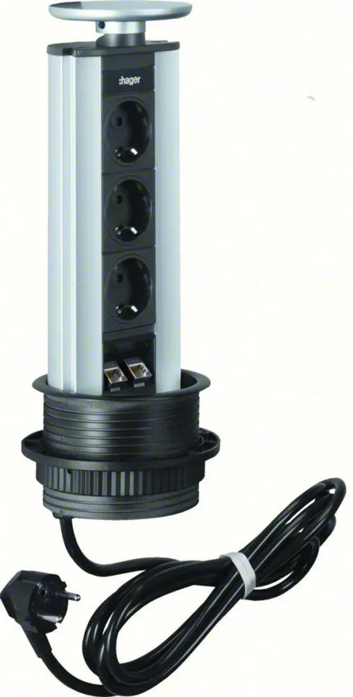 Hager G7045ANT Bordsmodul 3 uttag Svart - Bild 2