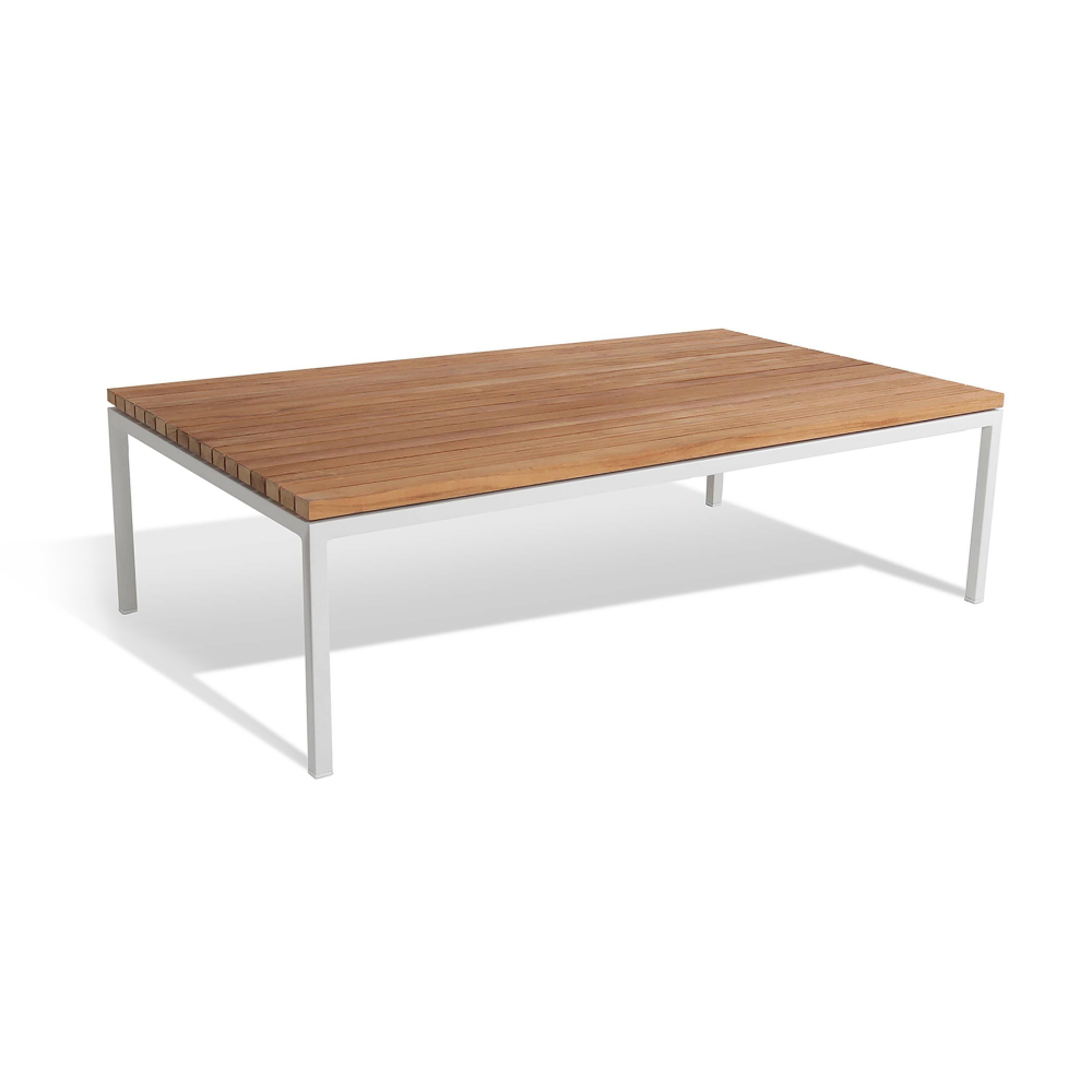 Bönan loungebord 105x60x30 cm ljusgrå ram-teak