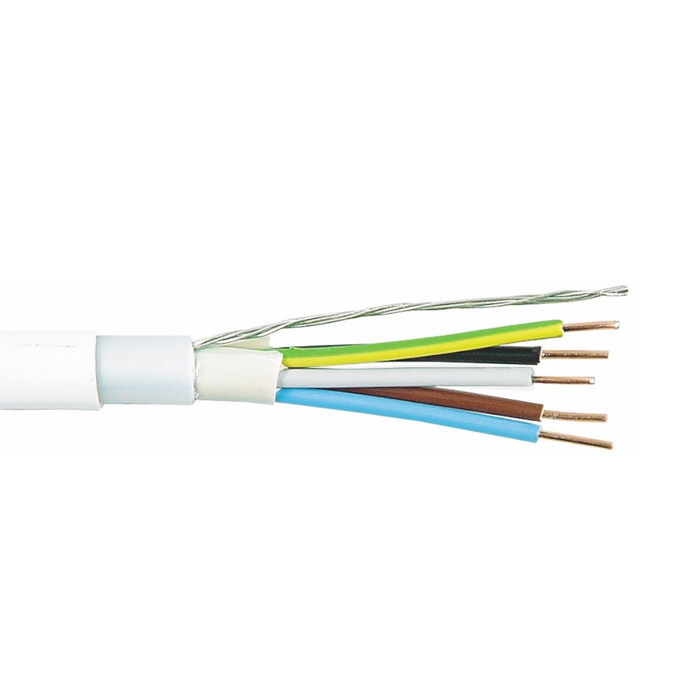 EKLK 4G2.5+1mm², 50m, Vit, 450/750V, Malmbergs 0813841