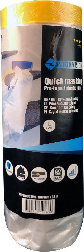 SNABBMASKERING WASHI GUL UVBEST 60DGR 1100MM 33M