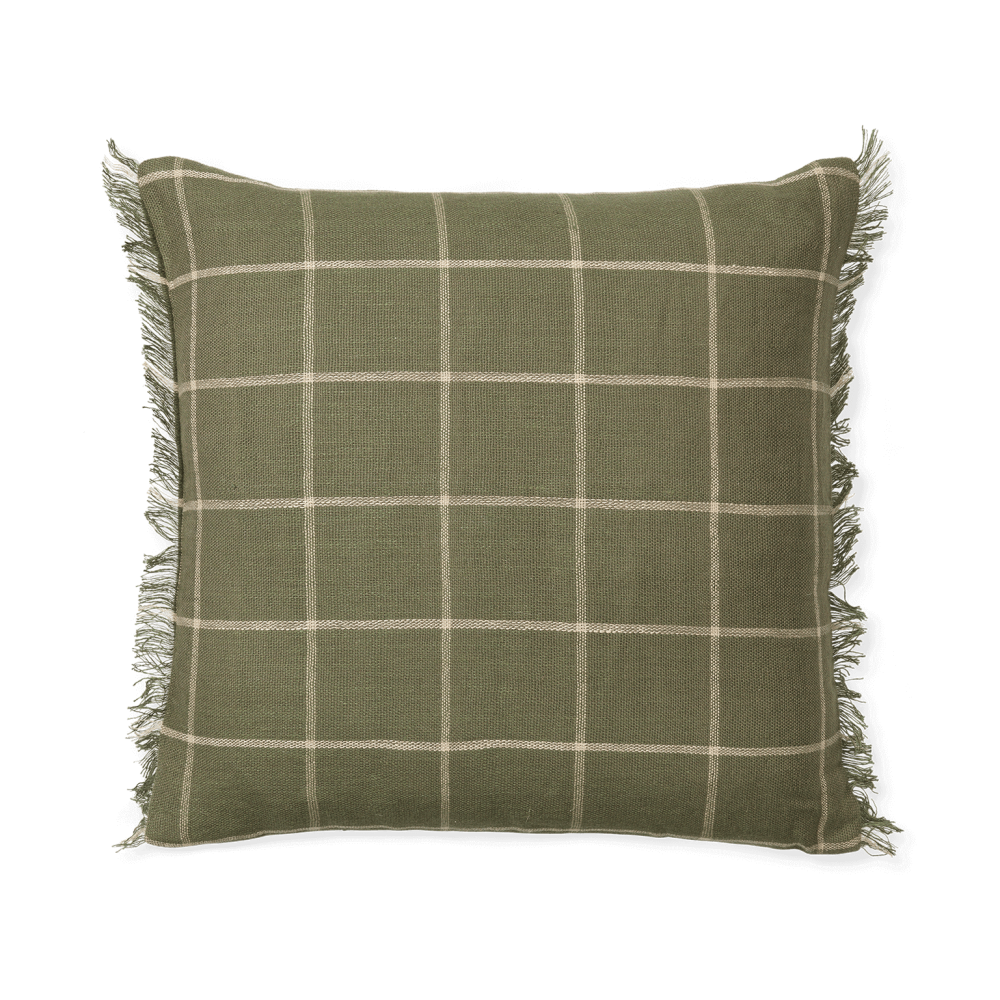 Calm kuddfodral 50x50 cm, Olive-Off-white